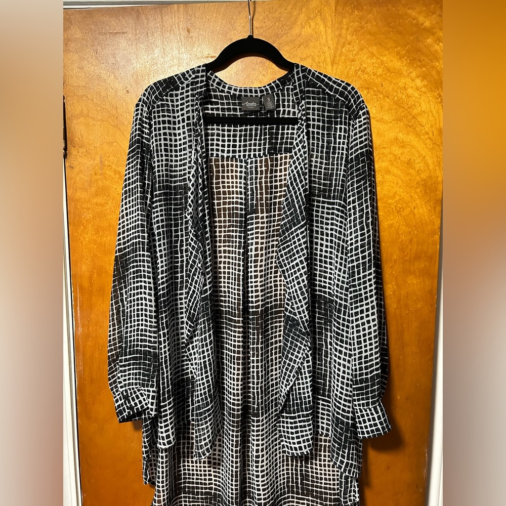 Black and White Chicos Sheer Blouse Size 3